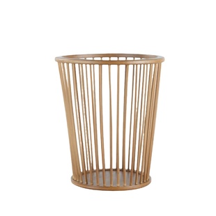 竹柒阁中式圆形楠竹垃圾桶废纸篓镂空杂物篮家用杂物收纳篓洗衣篮