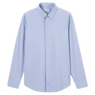 ZIOZIA春季经典商务男装修身长袖衬衫字母刺绣ZWD21261H