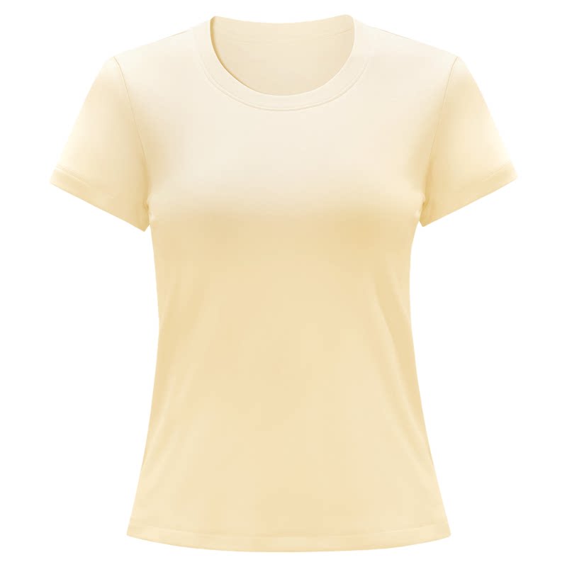 骆驼女装圆领短袖T恤2026夏季新款百搭透气打底正肩棉T休闲上衣女