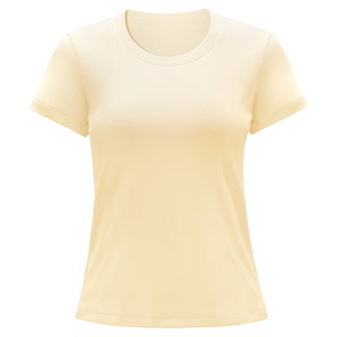 骆驼女装正肩圆领短袖T恤2026夏季新款百搭透气打底棉T休闲上衣女