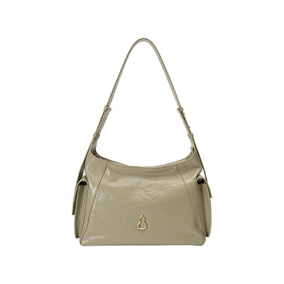 BAMPO半坡升升包 头层牛皮hobo包单肩包女2024新款轻奢腋下斜挎包