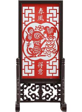 小台屏书桌摆设仿古小屏风摆件中国风中国特色出国礼品工艺品礼物