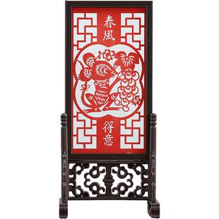 小台屏书桌摆设仿古小屏风摆件中国风中国特色出国礼品工艺品礼物
