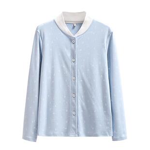 纯棉系扣小立领打底衫女新中式半高领护颈国风对襟上衣