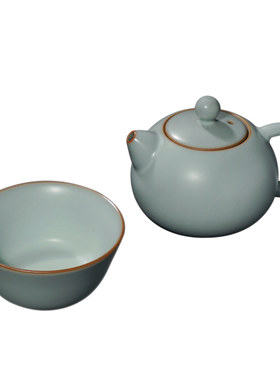 青澹汝窑茶壶景德镇手工陶瓷