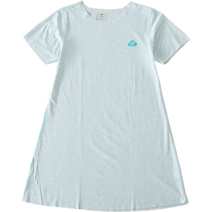 儿童睡裙莫代尔女童男童睡袍薄款短袖家居服无痕内衣夏季冰丝睡衣