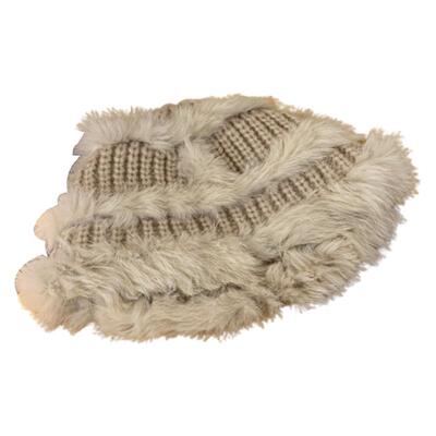 兔毛毛针织毛绒渔夫帽