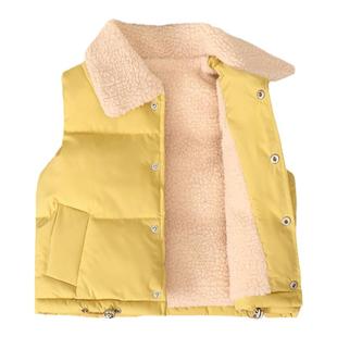 韩版羊羔毛马甲外套女孩2025中大童外传背心坎肩马甲潮