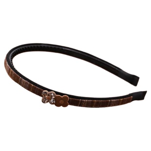 儿童发箍女孩发卡植绒四叶草钻石发饰简约百搭学生头饰不勒头箍