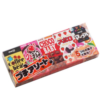 meiji日本儿童五宝迷你5盒巧克力