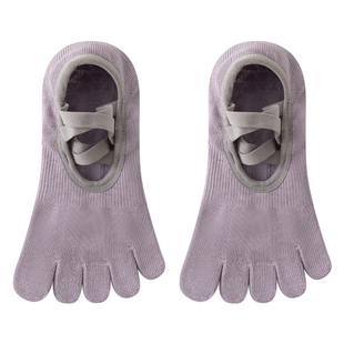 五指瑜伽袜子防滑专业女夏季普拉提训练室内运动健身专用分趾船袜