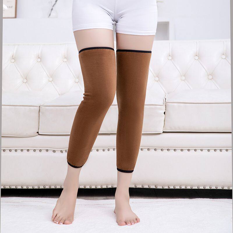 全加绒包围整圈仿双层款秋冬护腿羊羔绒保暖护膝加厚面料拉链