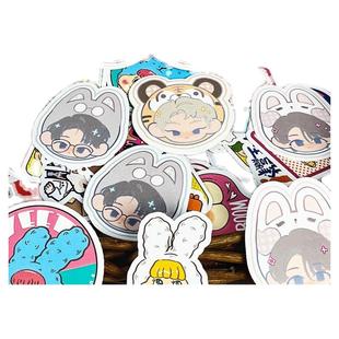 防水透明PVC镭射贴纸定制粘粘贴大头表情包贴画卡头包装贴纸订制