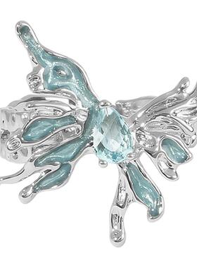 独特原创设计感冰蝶滴胶戒指