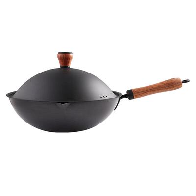铁工房极铁30cm免开锅平底炒锅