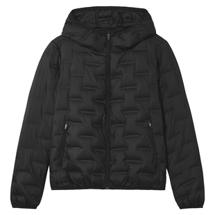 热风女士羽绒服2025年冬季新款轻薄连帽羽绒服叠穿内搭夹克外套