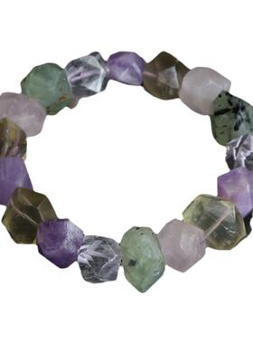 水玉冰魄天然紫水晶绿紫粉白手链