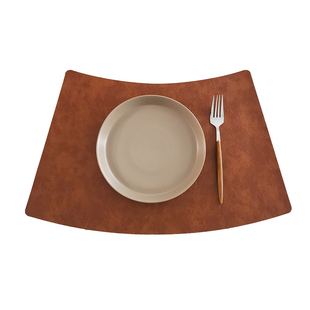 圆桌扇形餐垫防水防油隔热垫pu皮革餐桌垫高级感北欧家用酒店桌垫