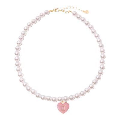 Tencoo滴油字母珍珠女星座项链