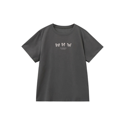 时尚休闲百搭高级印花小版短袖T