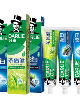 好来含氟双重薄荷牙膏超白茶倍健