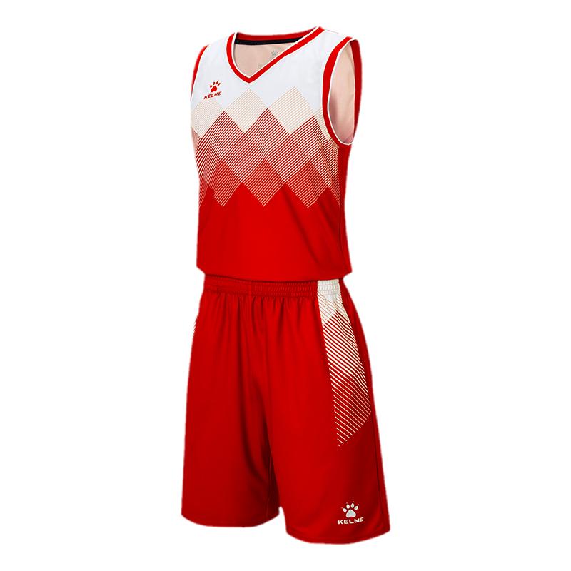 新款卡尔美篮球服套装男篮球队服定制青少年夏季双面比赛服背心