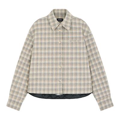 WE11DONE女士格纹填充衬衫夹克