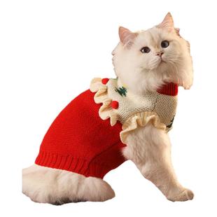 猫咪新年衣服冬装小猫猫过年喜庆德文布偶猫保暖宠物狗狗毛衣冬款