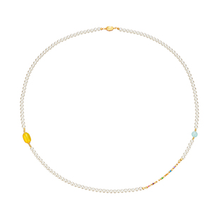 新中式珍珠项链女旗袍装饰配饰轻奢大气高档高级感秋冬长款毛衣链