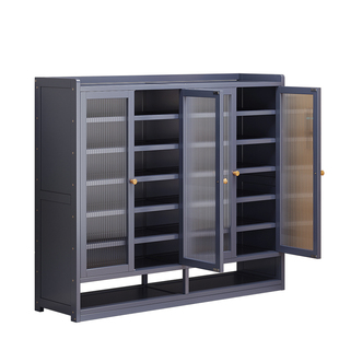 鞋柜家用门口收纳柜一体靠墙大容量多层超大门外走廊用防尘竹鞋架