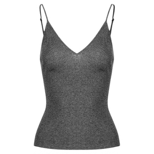 【Fil小白同款】Unawares.深V性感肌理毛织吊带背心内搭女