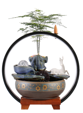 流水招财摆件新居乔迁开业礼品