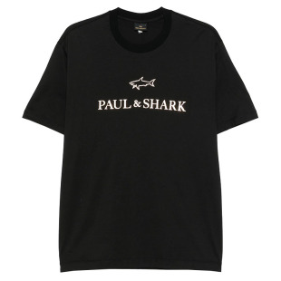 PAUL & SHARK鲨鱼 男士潮流时尚休闲简约纯棉圆领短袖T恤 C0P1239