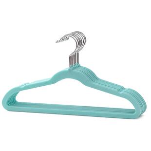 留存道卞老师推荐植绒安全环保儿童衣架家用挂衣超薄衣撑衣柜收纳