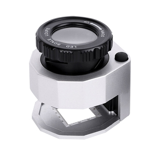 沪镜 10倍30倍折叠照布镜放大镜金属框带刻度高清纺织布料密度镜