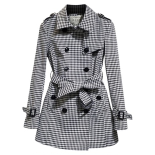 千鸟格风衣外套女2026春秋新款小个子韩系女款早春中长款超好看