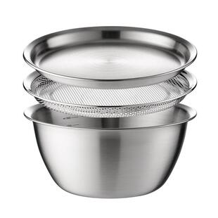 onlycook厨房304不锈钢盆烘焙打蛋盆滤水沥水篮漏盆洗菜盆食品级