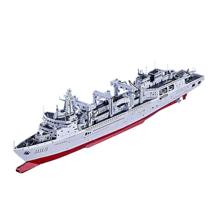 钢达中船正版授权071登陆舰901综合补给舰军舰模型3d立体金属拼图