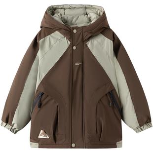 小象汉姆童装男童羽绒服加厚保暖儿童三防户外工装外套2026新款冬