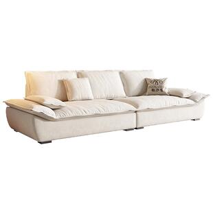 帕沙曼 帆船沙发小户型意式极简约现代绒布猫抓布艺可拆洗奶油风