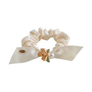 栀子花开~皮筋女扎头大肠发圈森系超仙丸子头头饰马尾发绳高级感