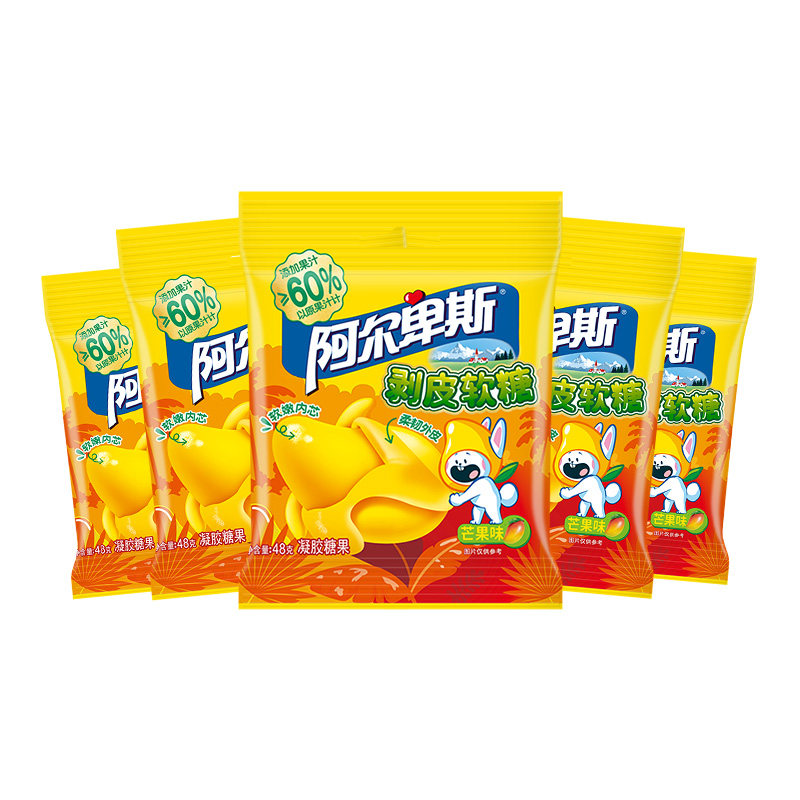 【新品推荐】阿尔卑斯剥皮软糖芒果果汁软糖水果味Q弹软糯新年礼
