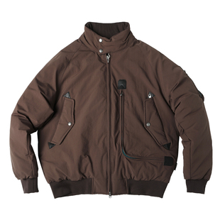 冬季老钱风哈林顿夹克羽绒服硬汉老干部风干练立领多口袋保暖外套