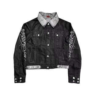 DETW 25AW*刷银刺绣牛仔原牛外套正肩修身高级设计感男女夹克外套