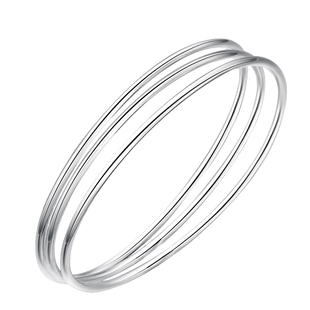 永兴银楼999足银手镯女细古法实心闭口简约三生三世手镯送女友礼