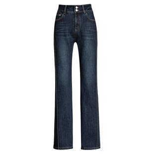 加绒牛仔裤女秋冬季阔腿裤2025新款直筒宽松显瘦弹力加长筒喇裤子