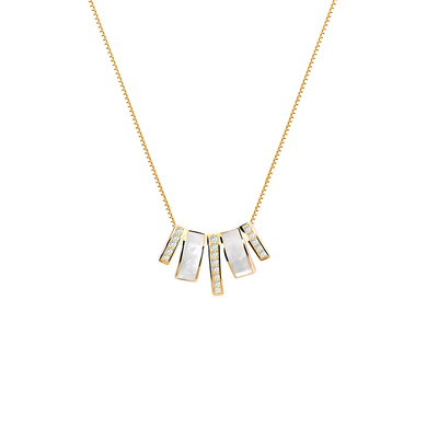 原创项链轻奢小众天然白贝母颈链