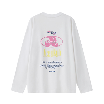 YKYB黄子韬印花T恤潮流中性2025春新款宽松长袖百搭街头纯棉长袖