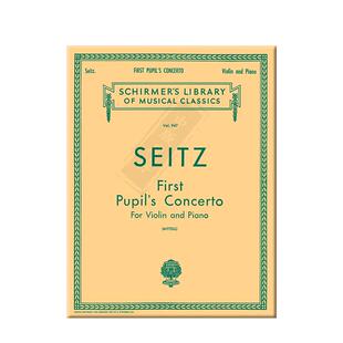 塞茨小学生第一协奏曲 小提琴和钢琴 希尔默原版乐谱书 Seitz Pupils Concerto No 1 in D violin and piano HL50257100