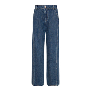 JESSIE复古宽松百搭直筒牛仔裤女春季新款高腰显瘦阔腿长裤子